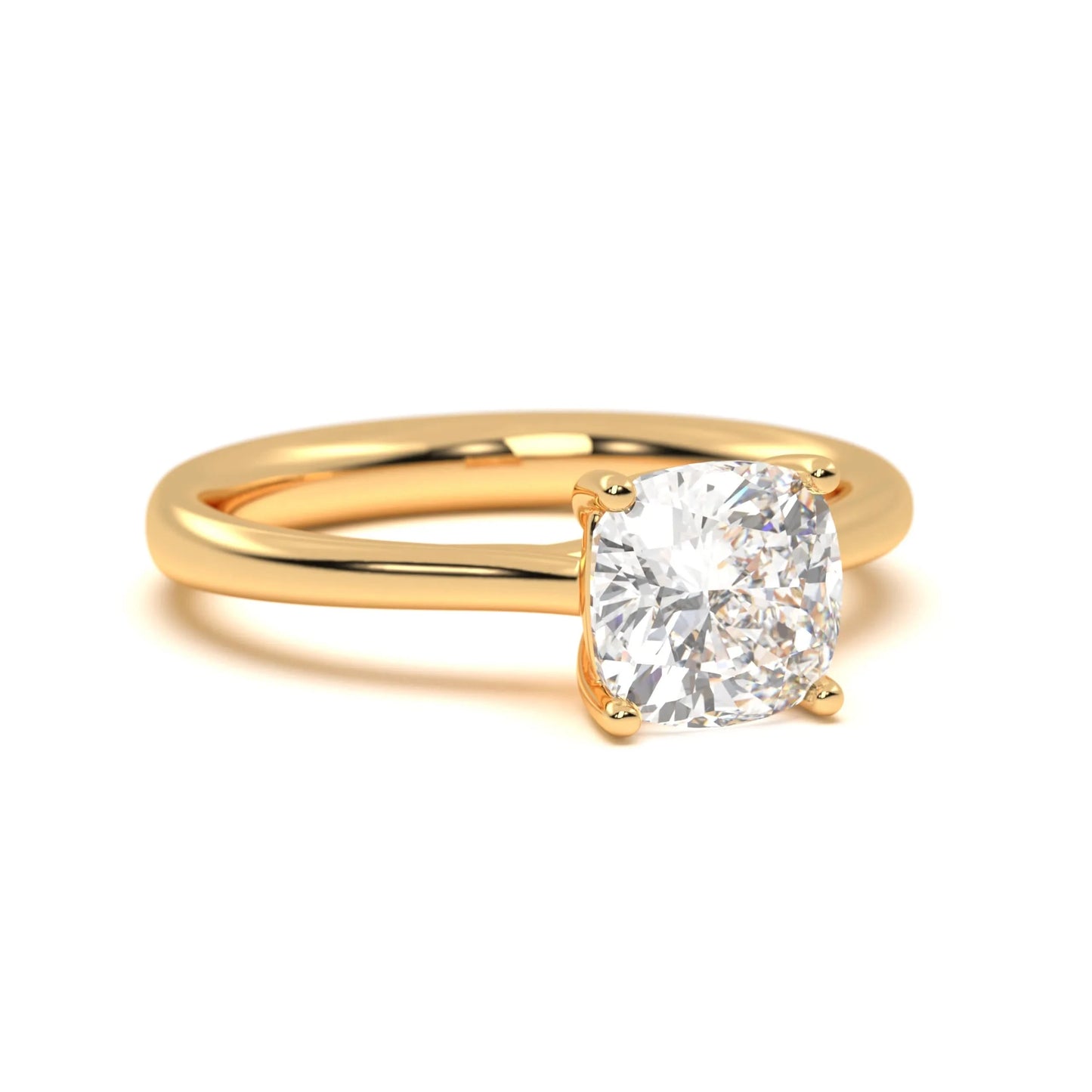 Modern  silver  Cushion Solitaire Band