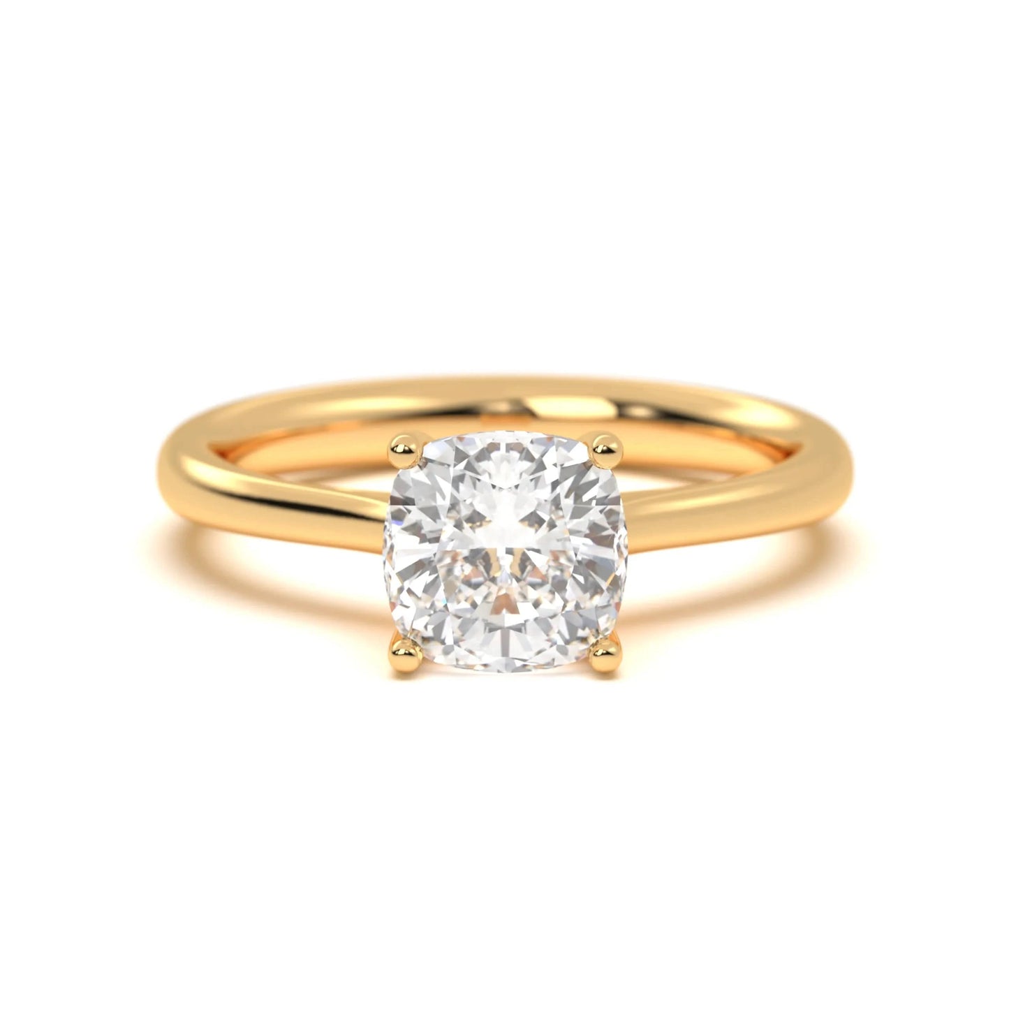 Modern  silver  Cushion Solitaire Band