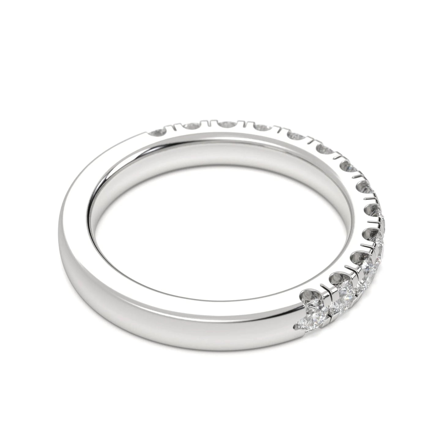 silver Classic Diamond Band Ring
