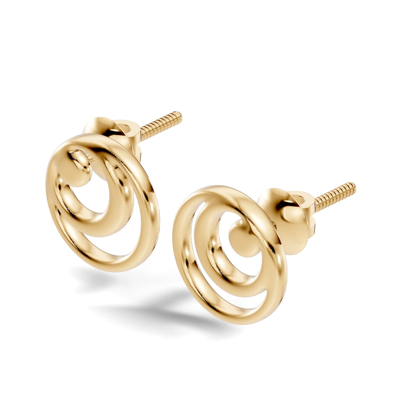 silver Modern Swirl Studs
