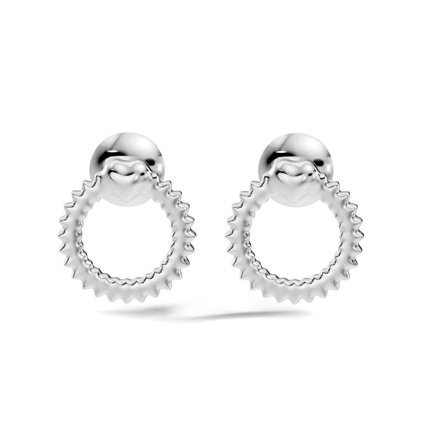 silver Luxe Textured Hoop Drops