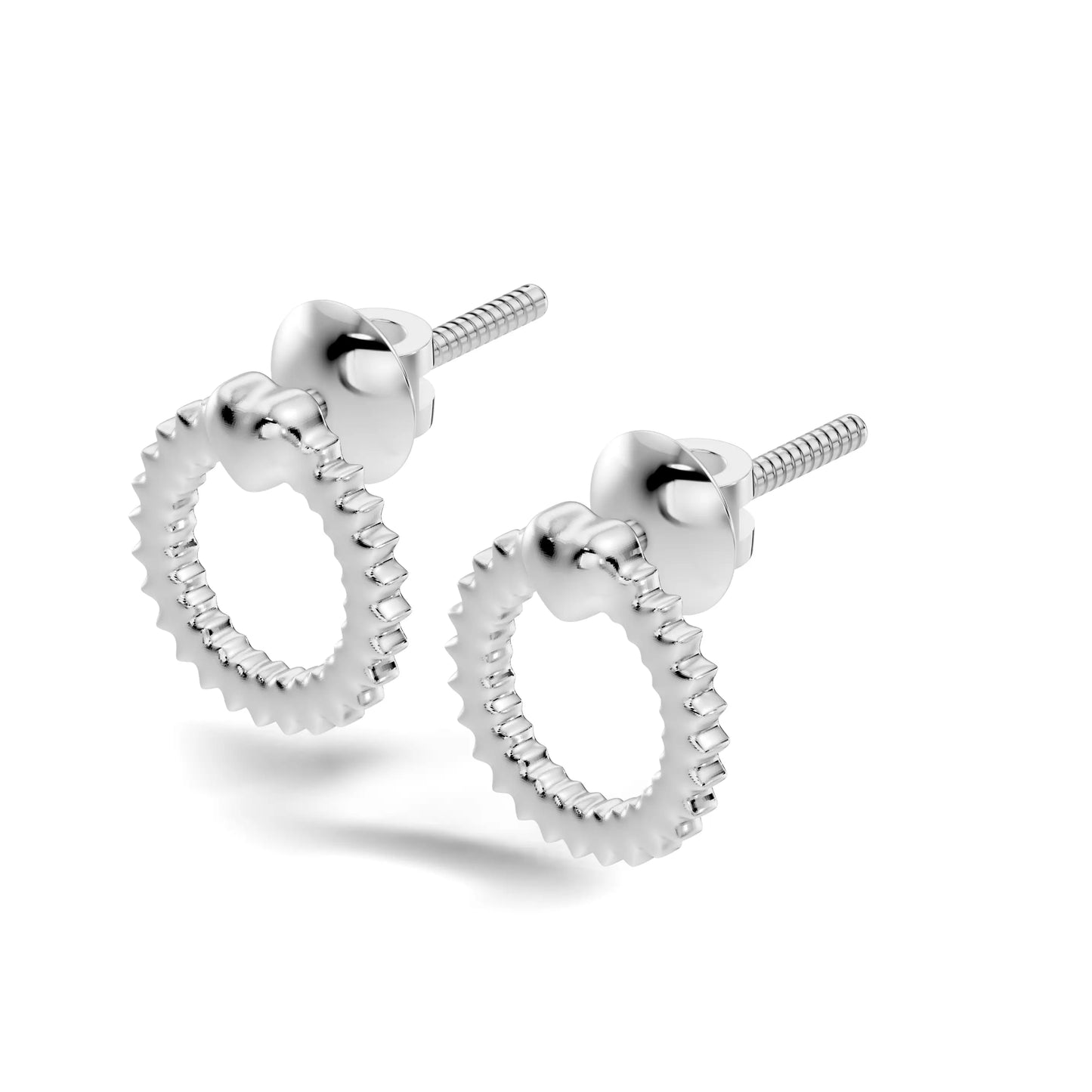 silver Luxe Textured Hoop Drops