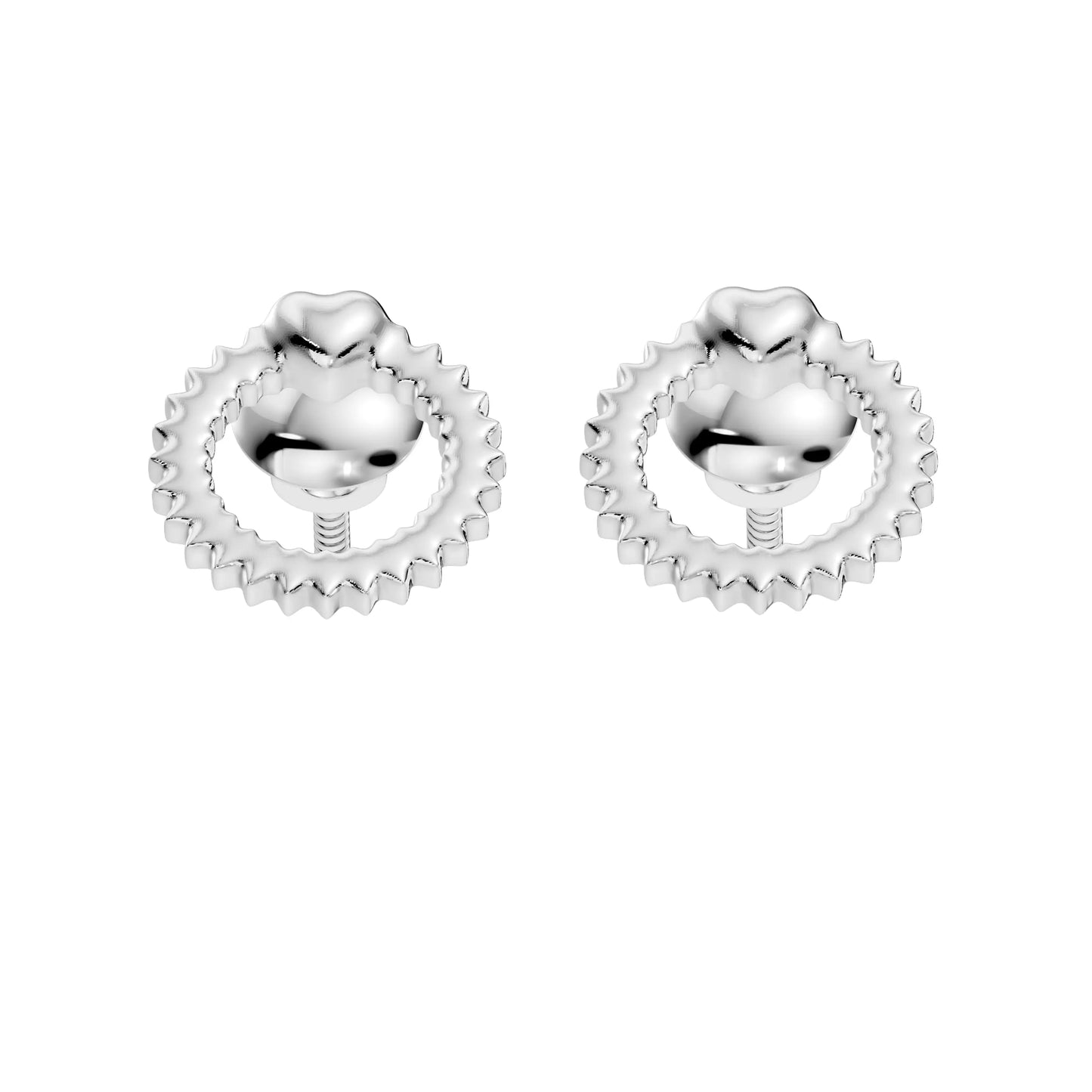 silver Luxe Textured Hoop Drops