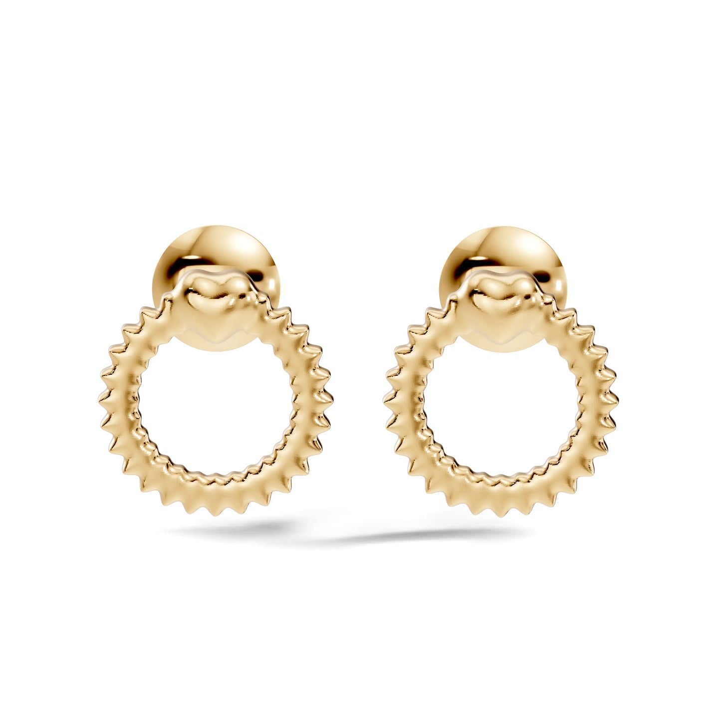 silver Luxe Textured Hoop Drops