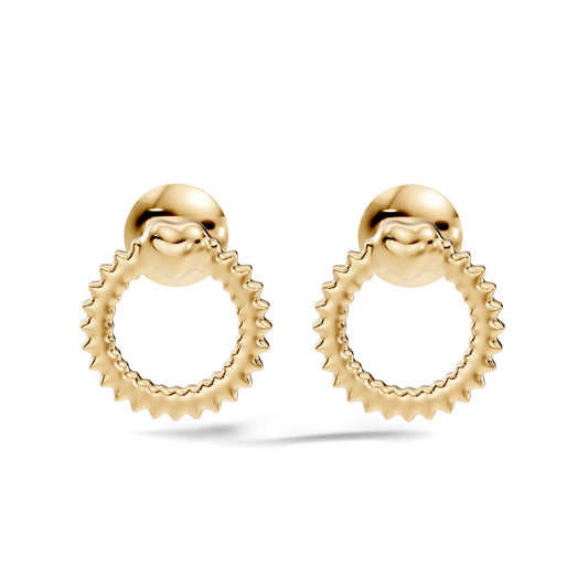 silver Luxe Textured Hoop Drops