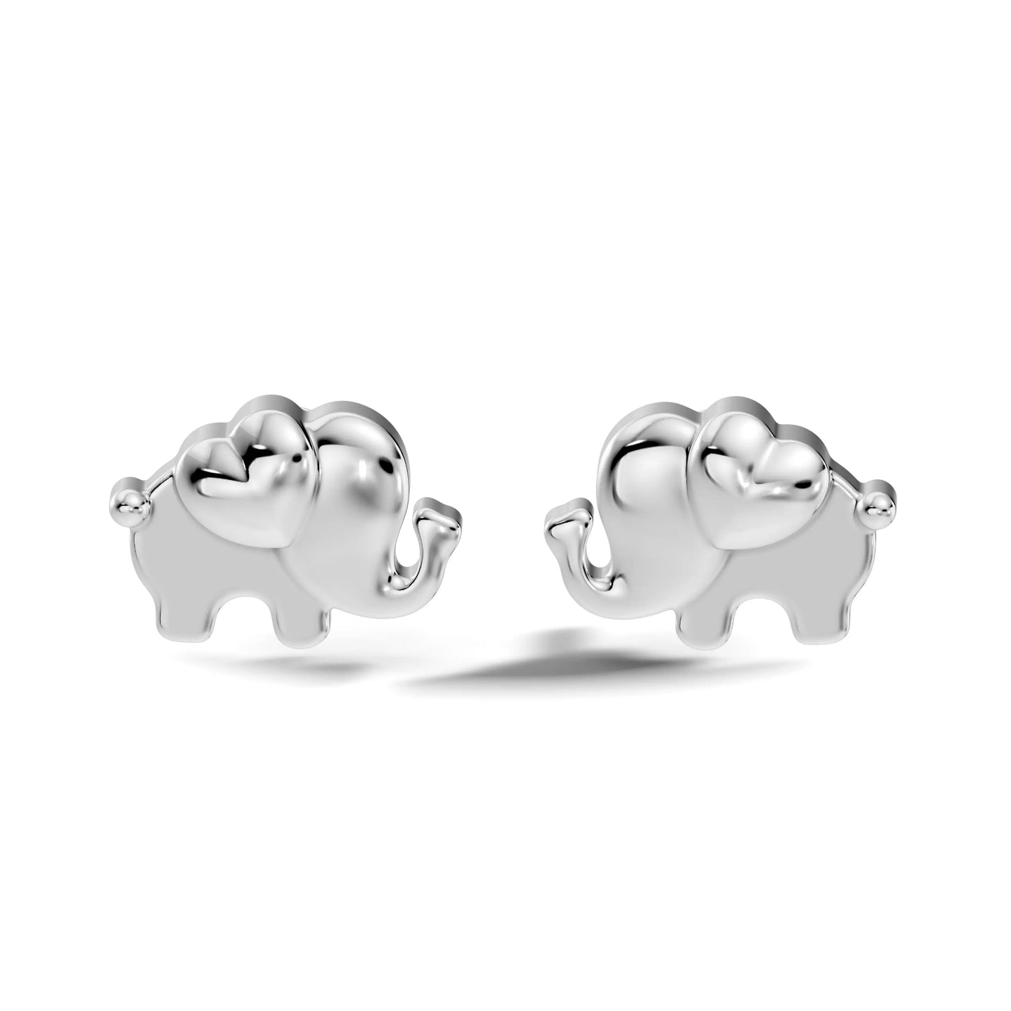 silver Cute Heart Elephant Tops