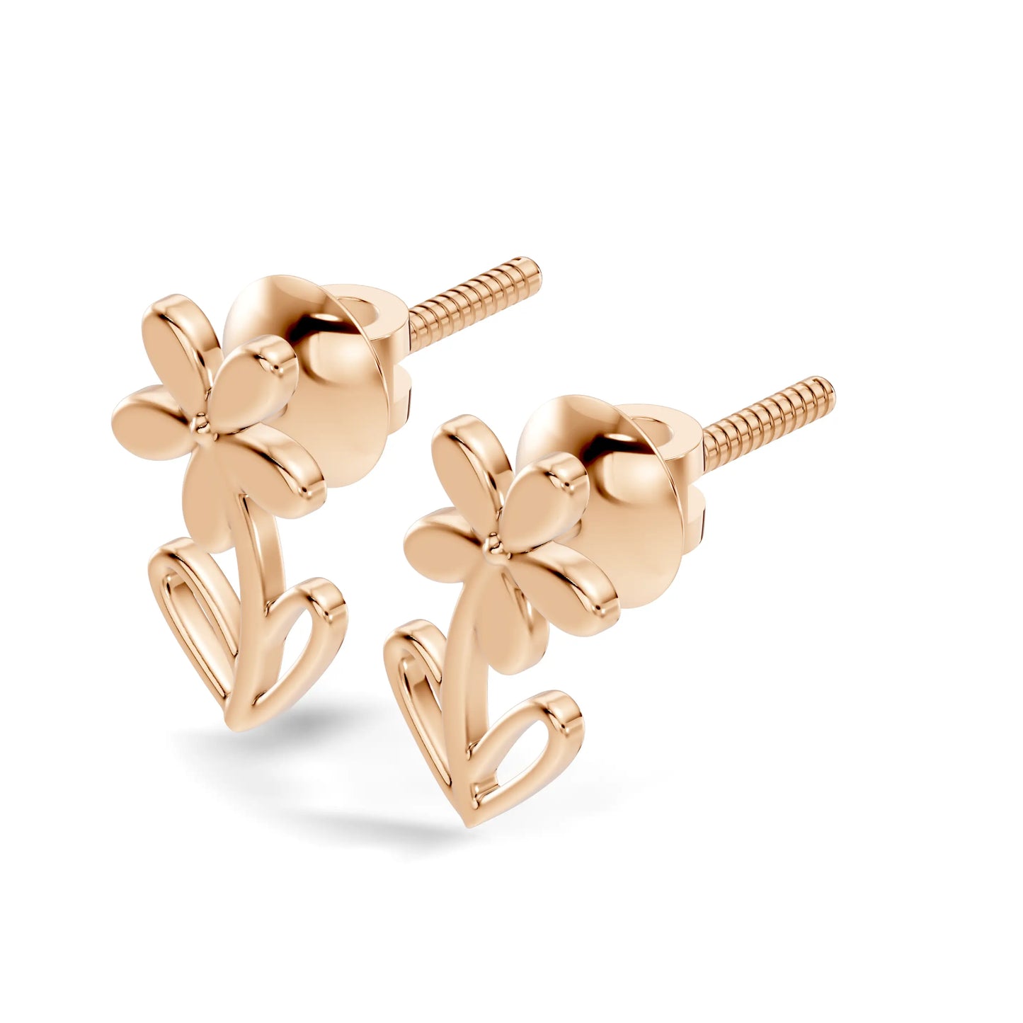 silver Floral Glow Earrings