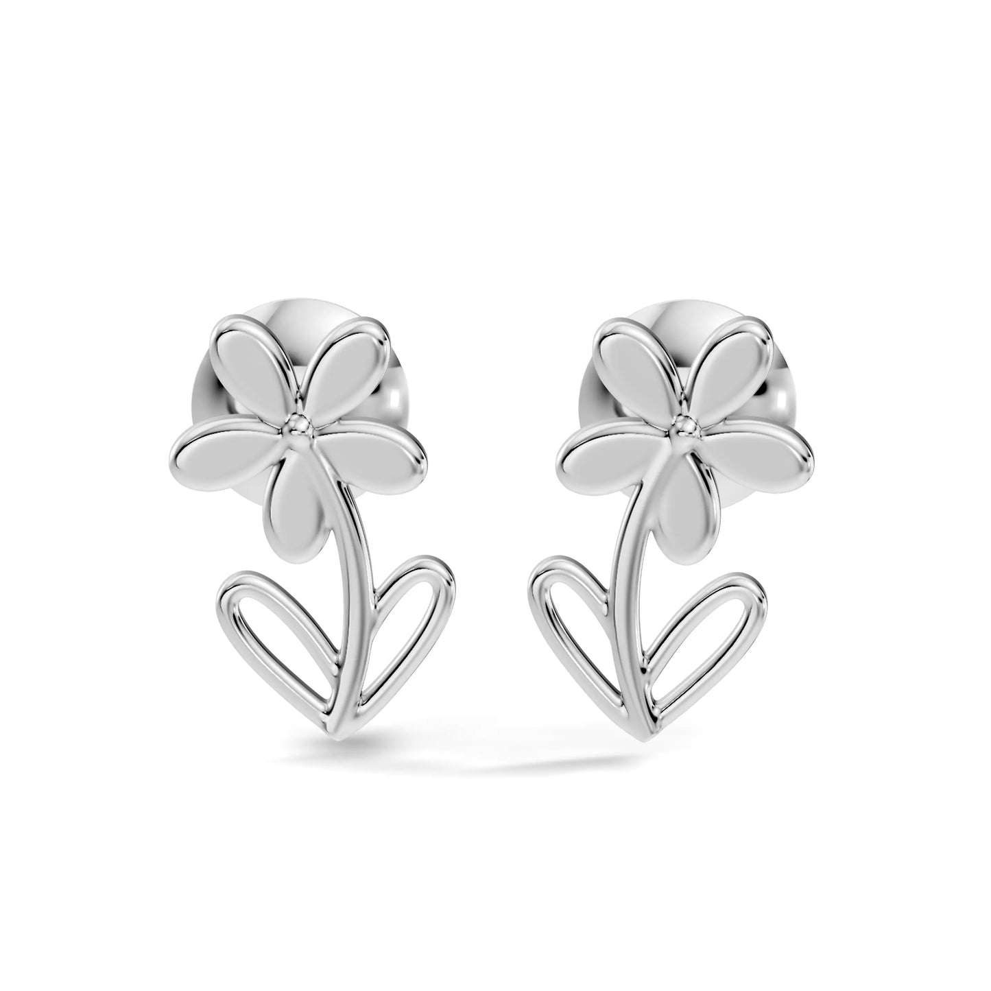 silver Floral Glow Earrings