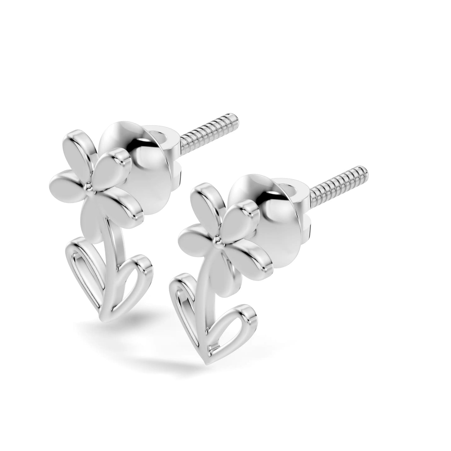silver Floral Glow Earrings