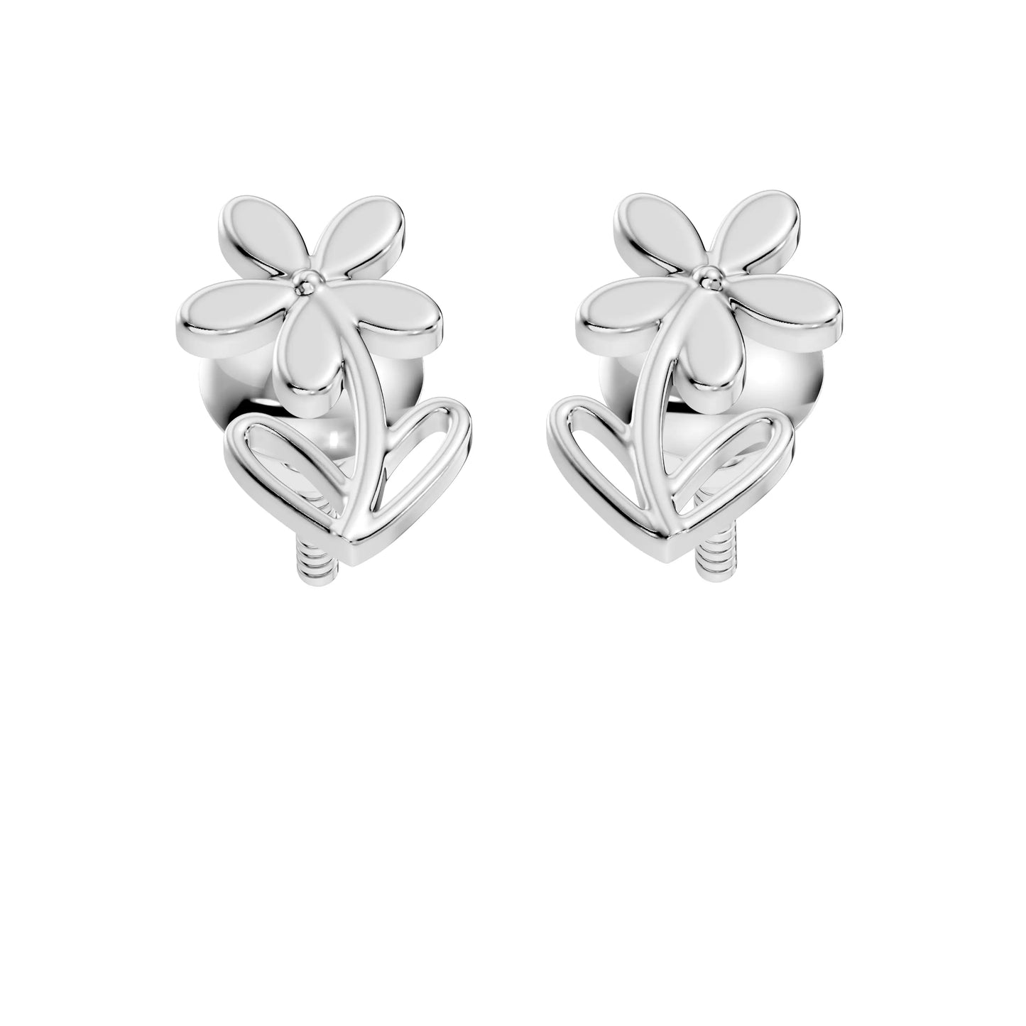 silver Floral Glow Earrings