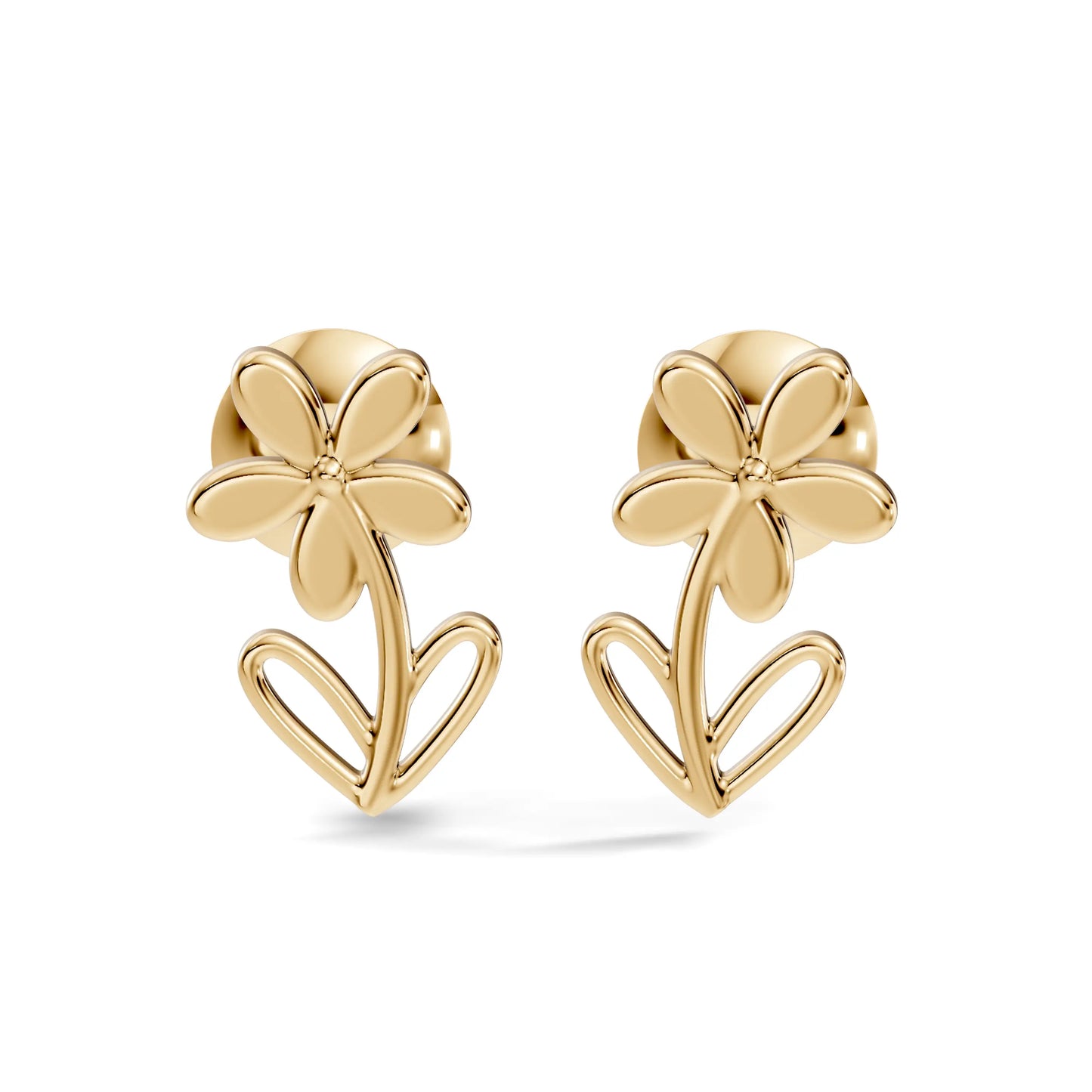 silver Floral Glow Earrings