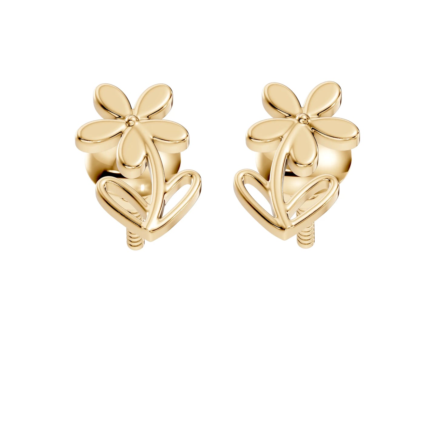 silver Floral Glow Earrings