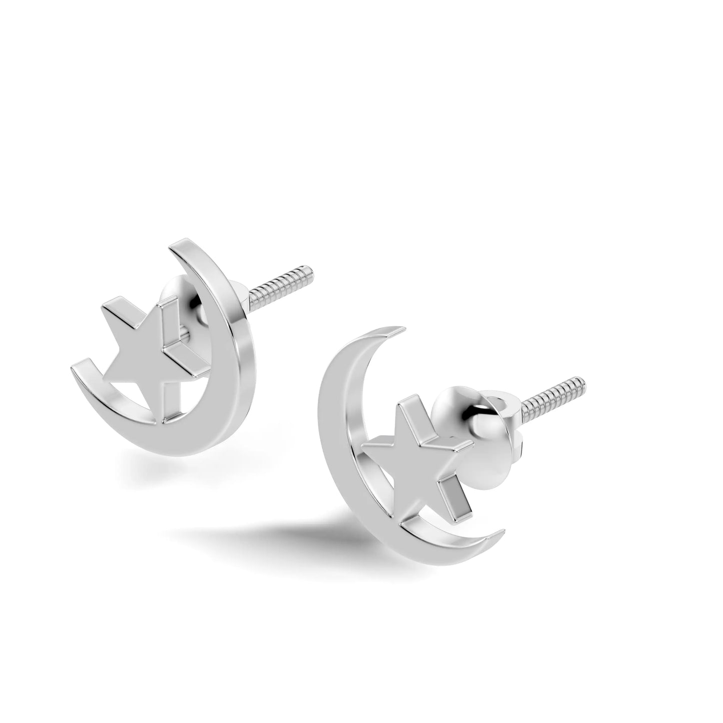 silver Lunar Shine Studs