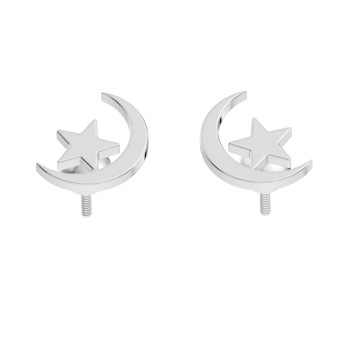 silver Lunar Shine Studs