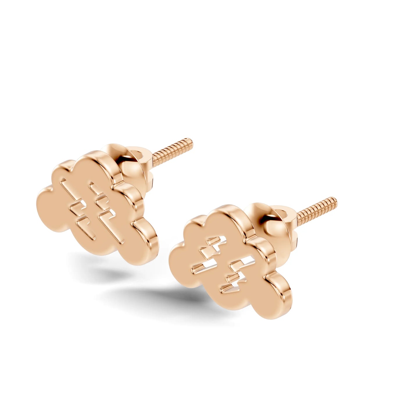 silver Soft Curve Gold Studs