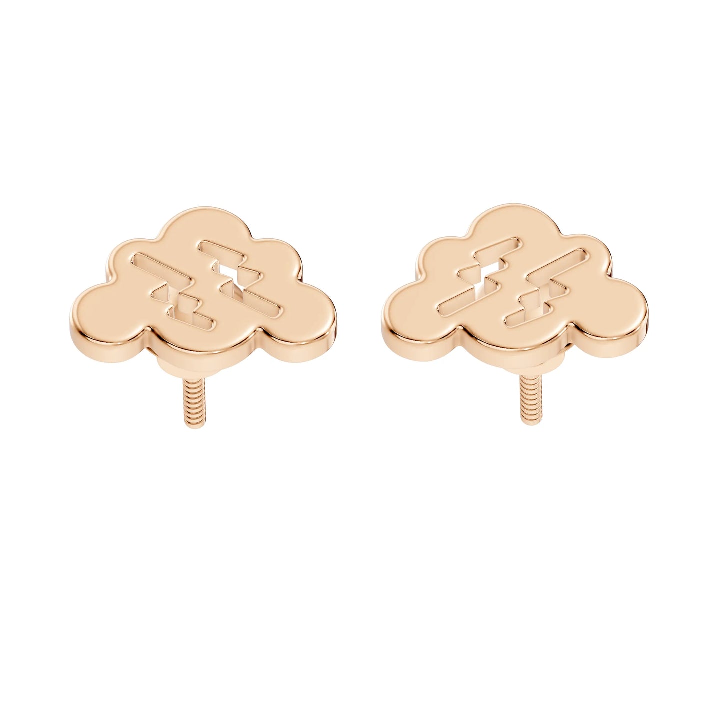 silver Soft Curve Gold Studs