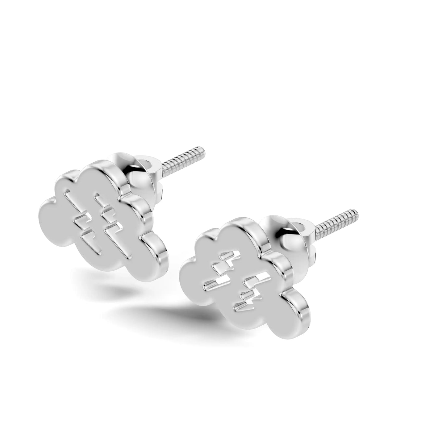 silver Soft Curve Gold Studs