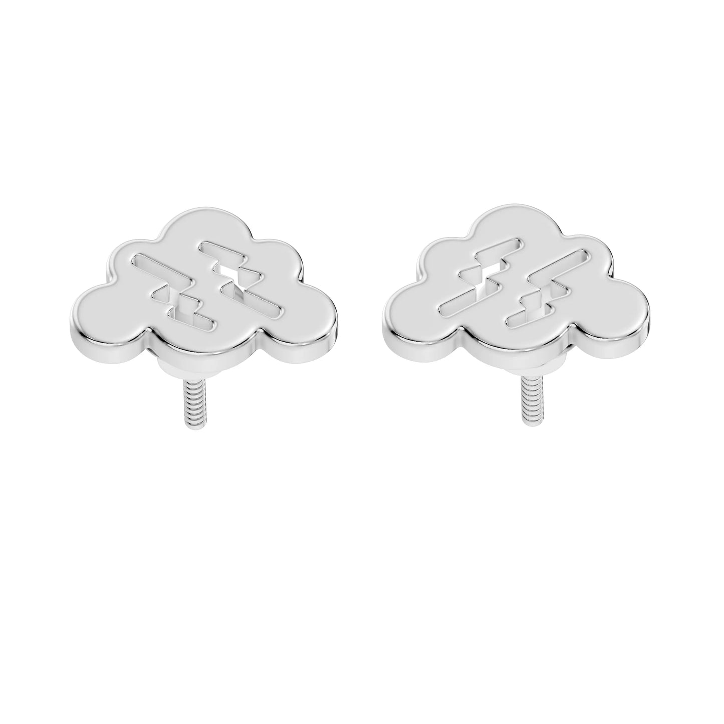 silver Soft Curve Gold Studs