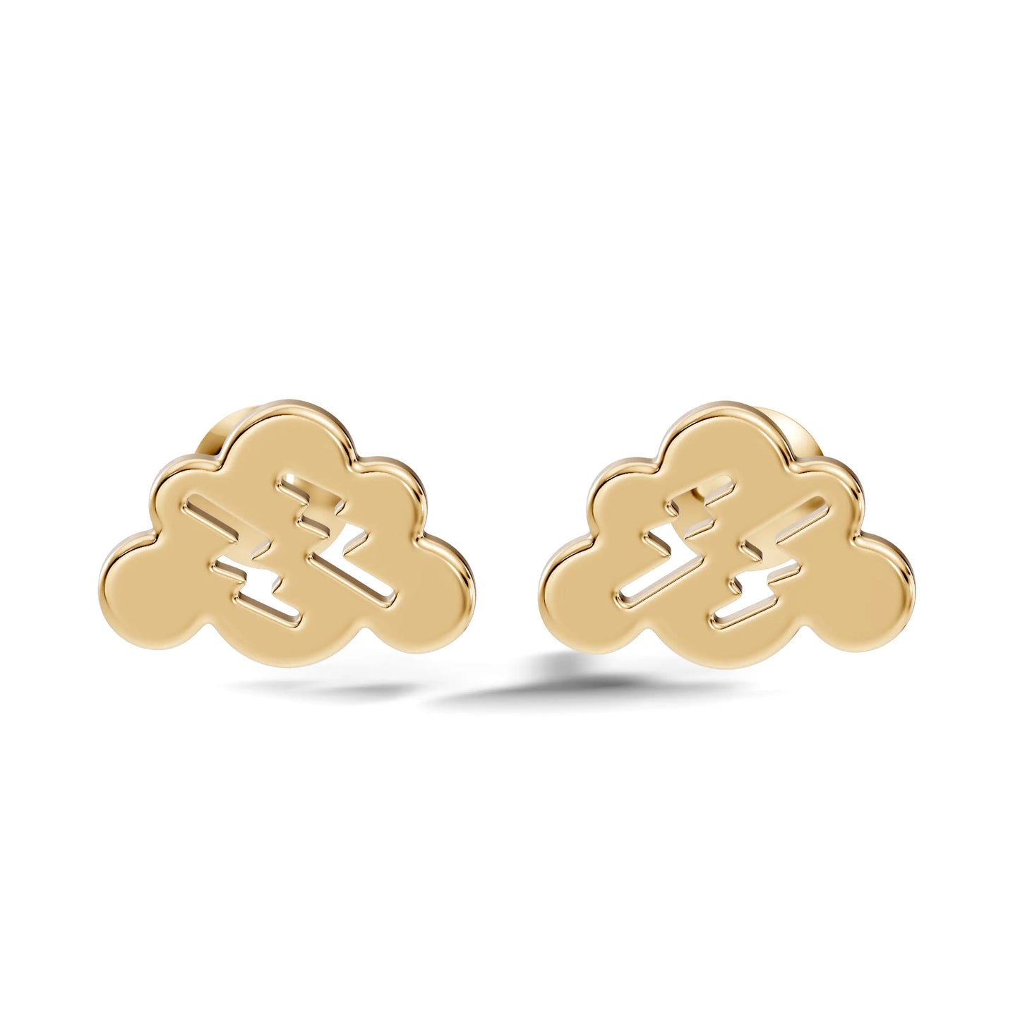 silver Soft Curve Gold Studs