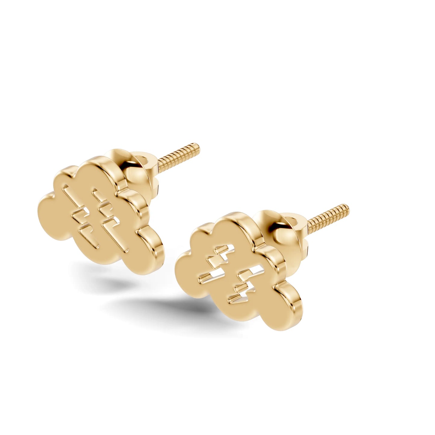 silver Soft Curve Gold Studs