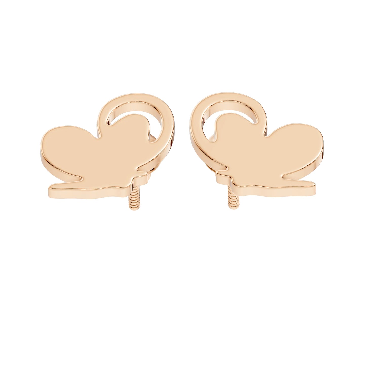 silver Minimal Love Studs