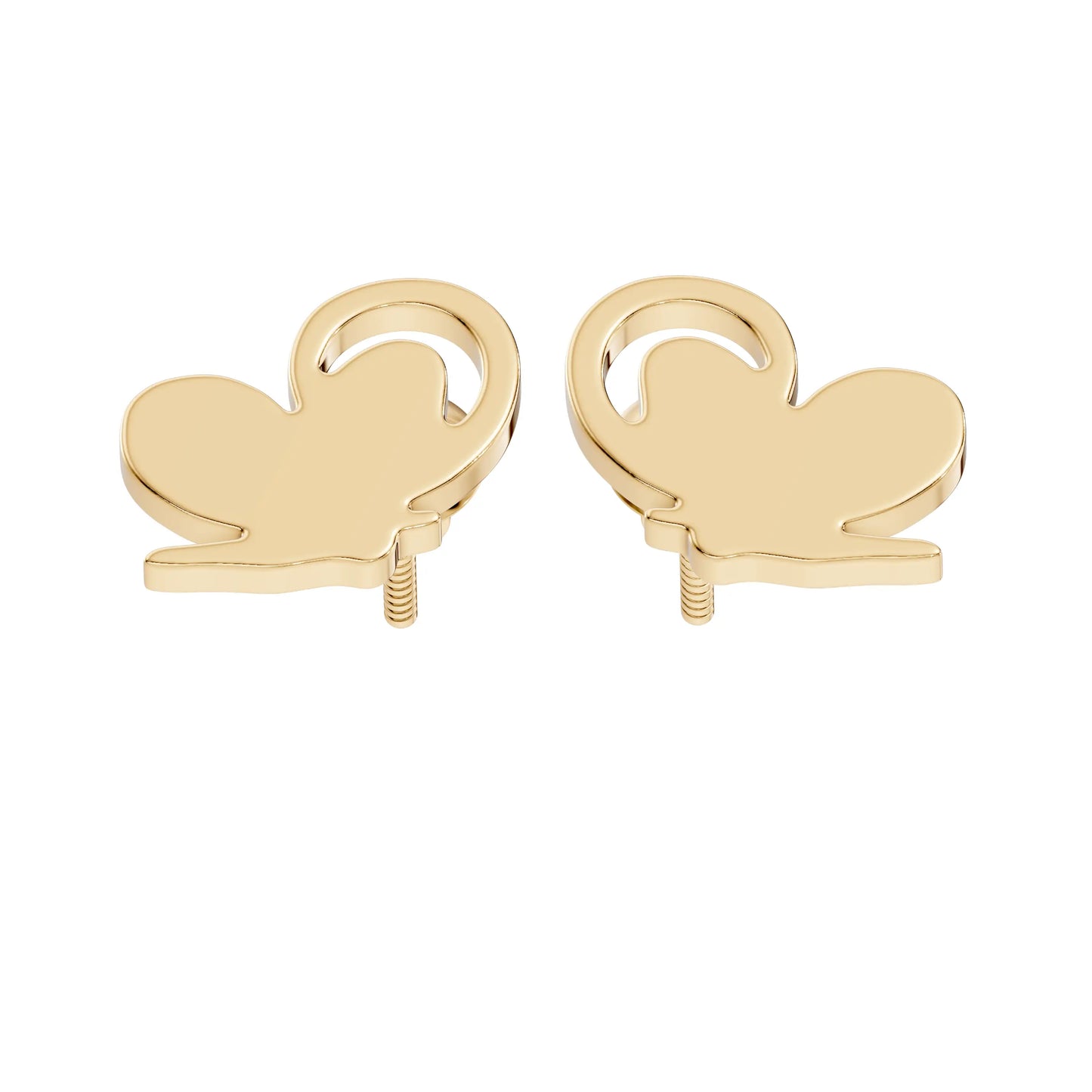 silver Minimal Love Studs