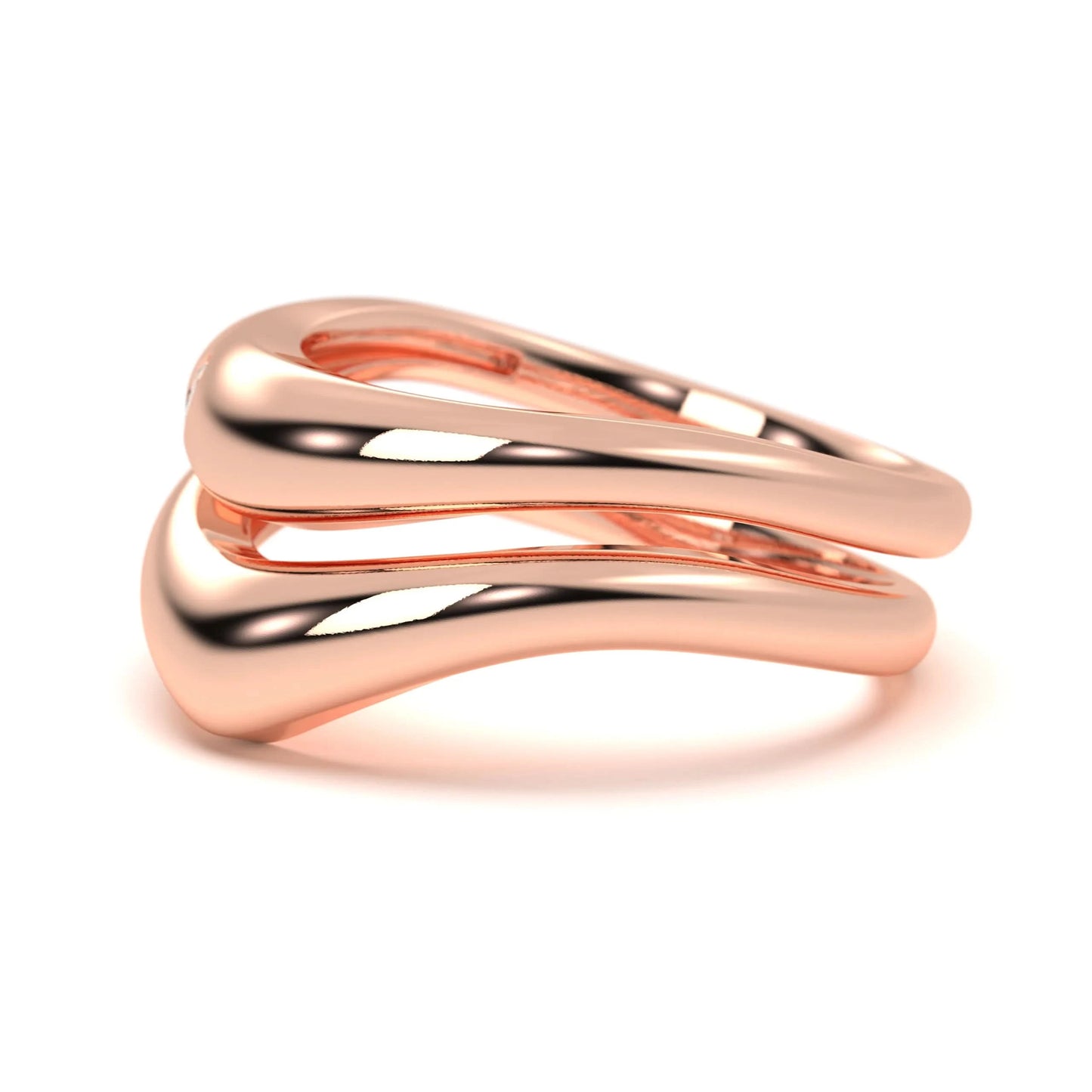 silver Twin Wave Diamond Ring