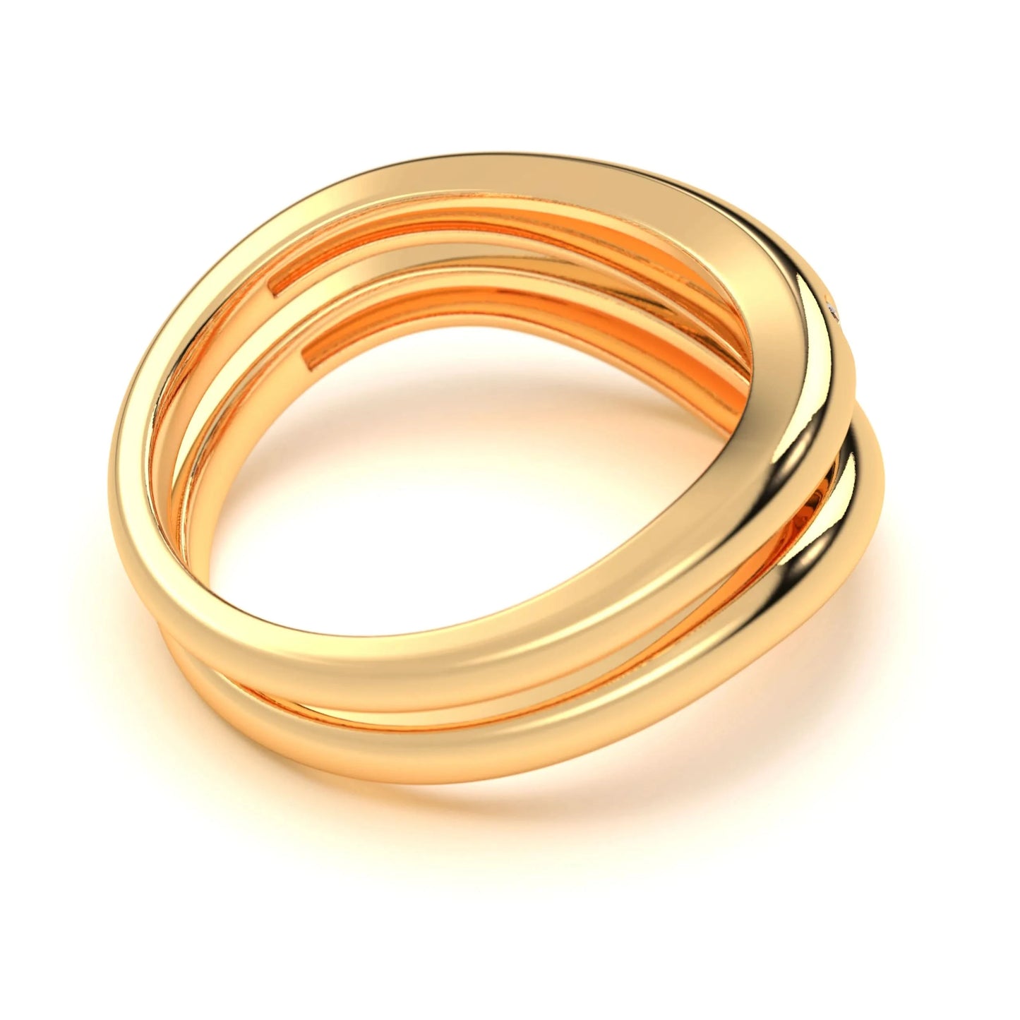 silver Twin Wave Diamond Ring