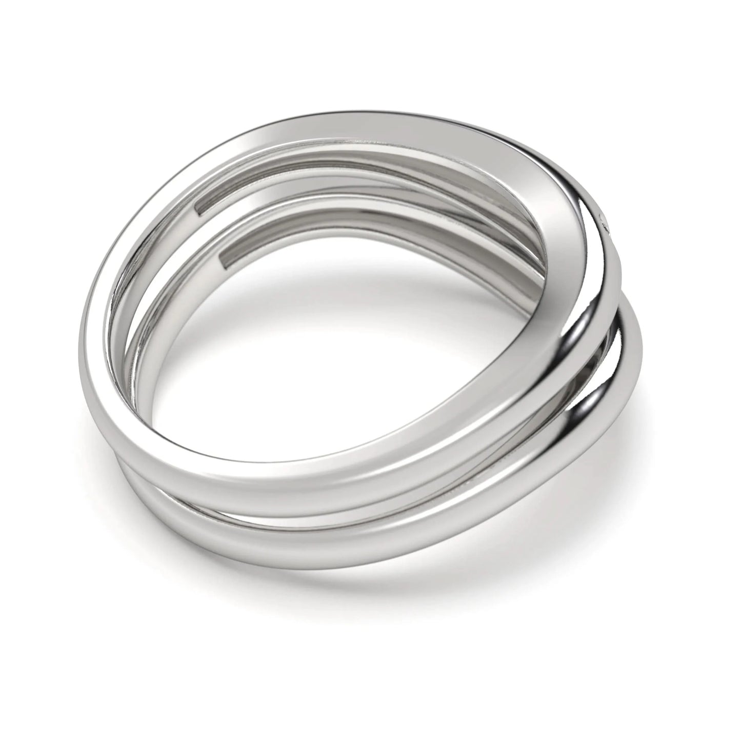 silver Twin Wave Diamond Ring