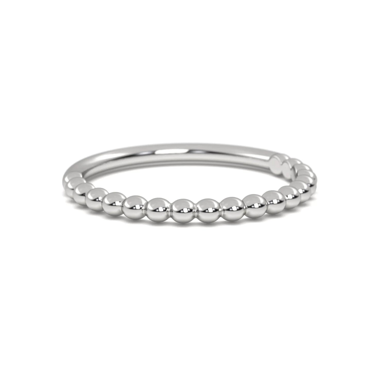 Classic silver Beaded Band Ring