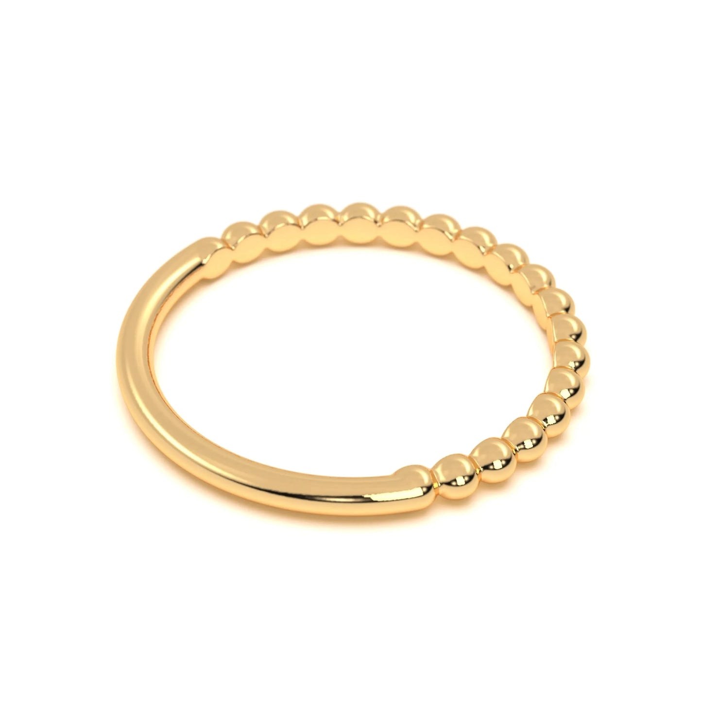 Classic silver Beaded Band Ring