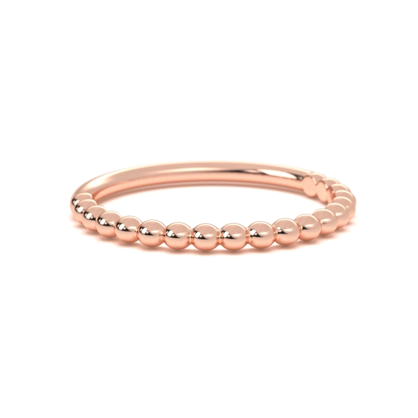 Classic silver Beaded Band Ring