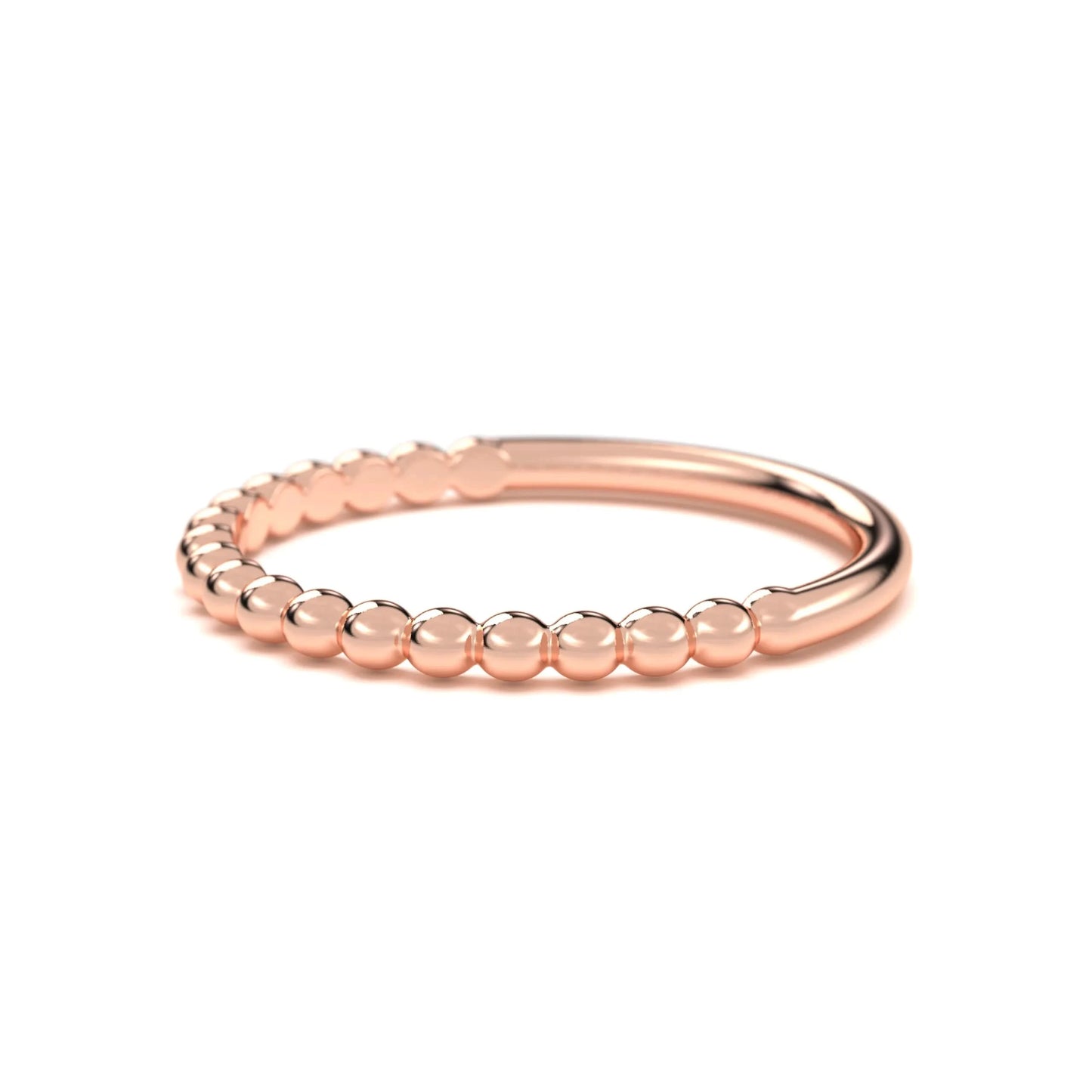 Classic silver Beaded Band Ring