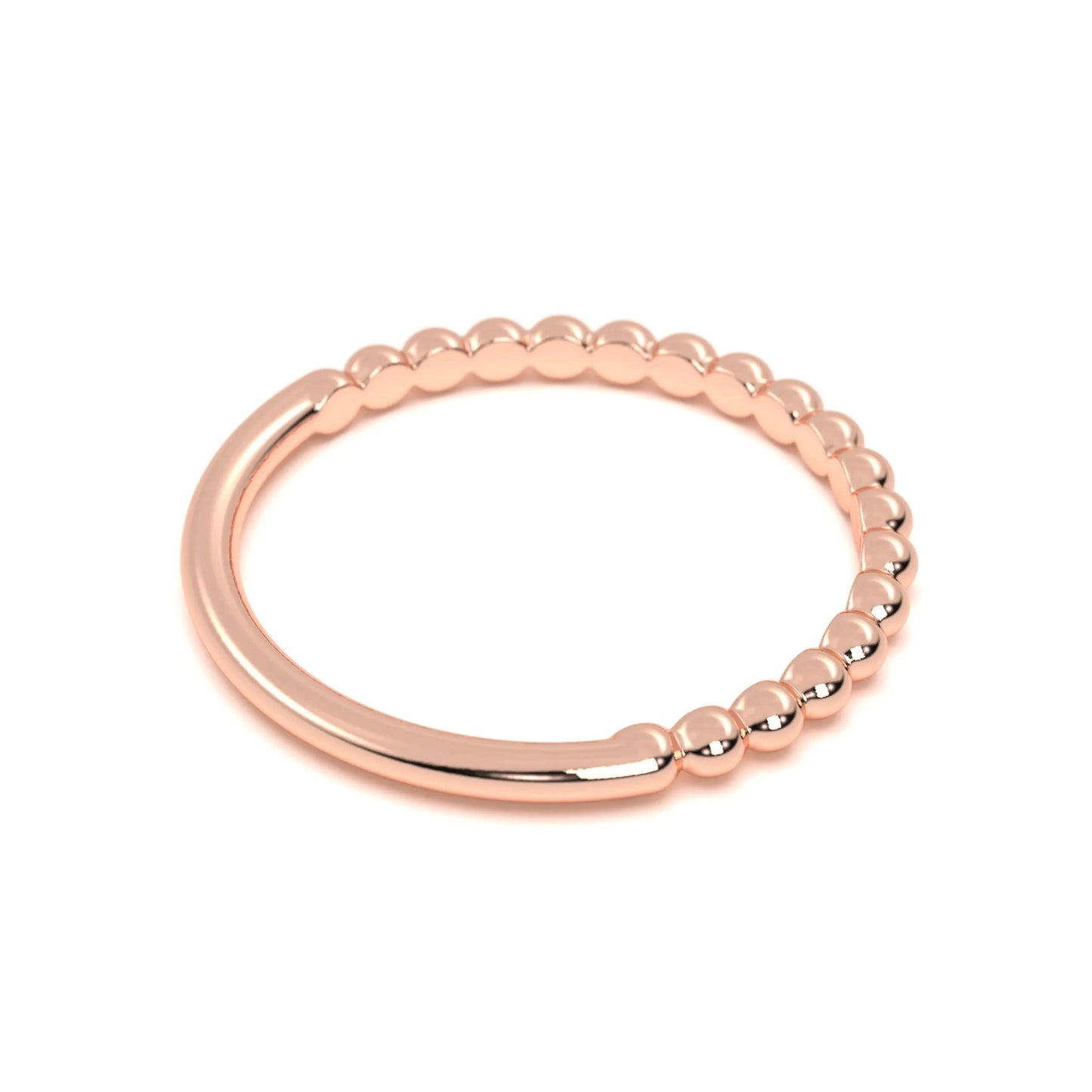 Classic silver Beaded Band Ring