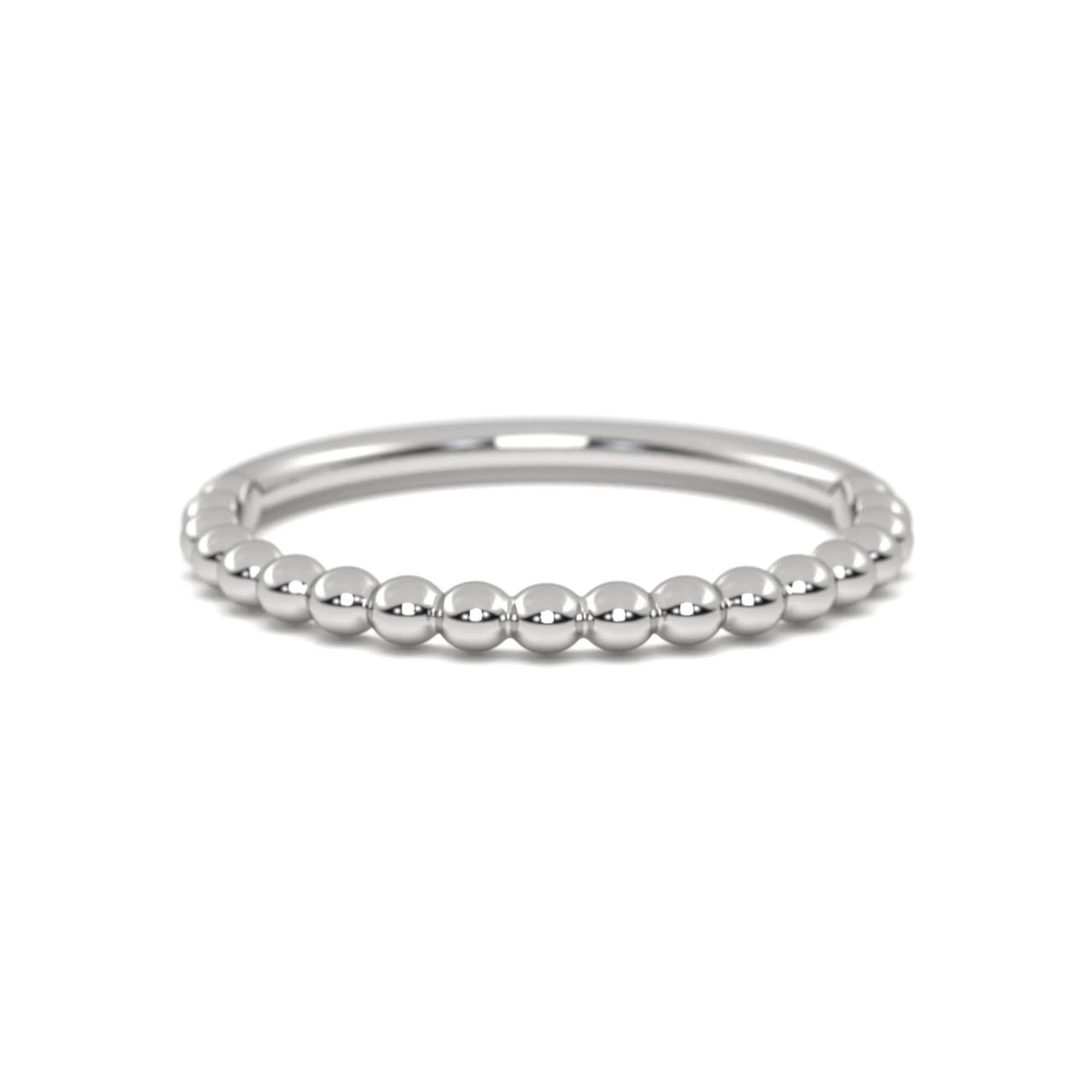 Classic silver Beaded Band Ring