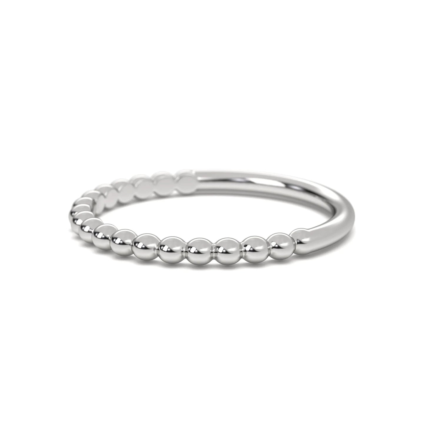 Classic silver Beaded Band Ring