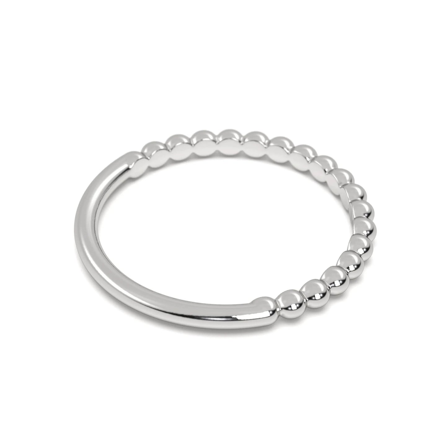 Classic silver Beaded Band Ring
