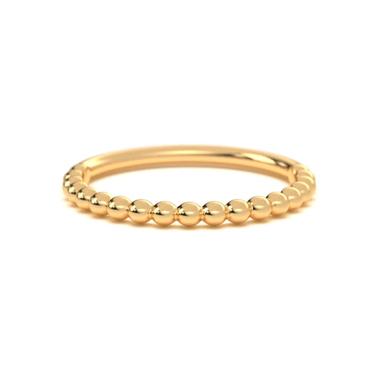 Classic silver Beaded Band Ring