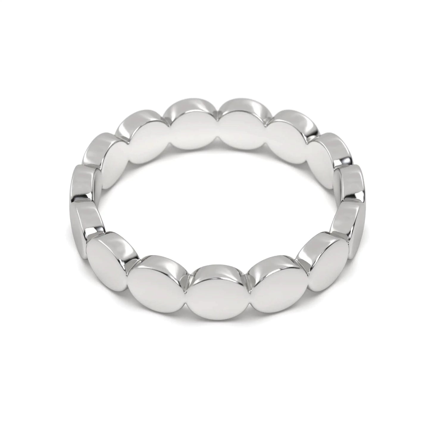 silver Sleek Round Link Ring