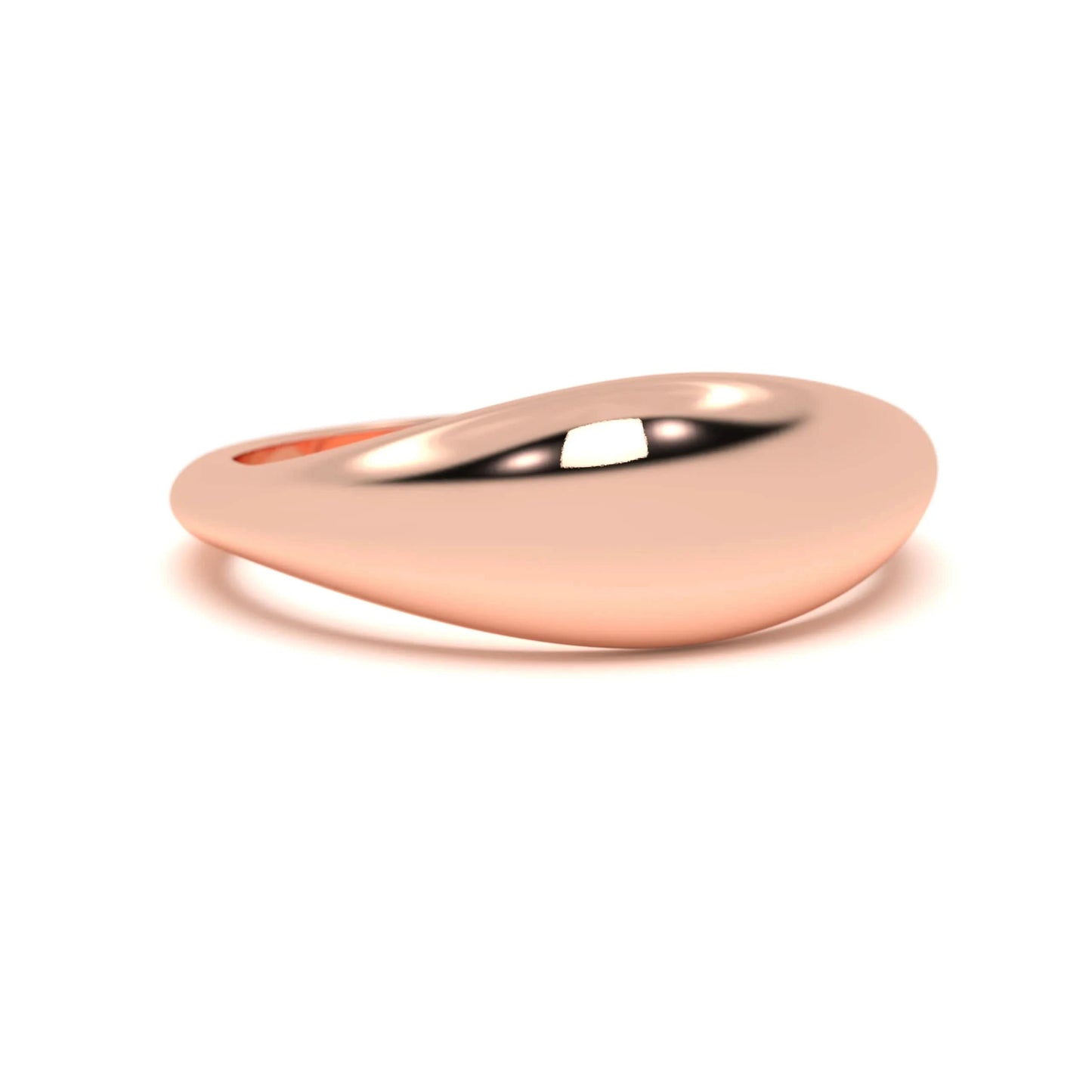 Fluid silver Curve Ring