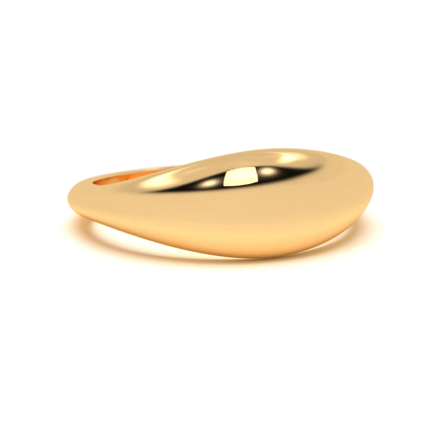 Fluid silver Curve Ring