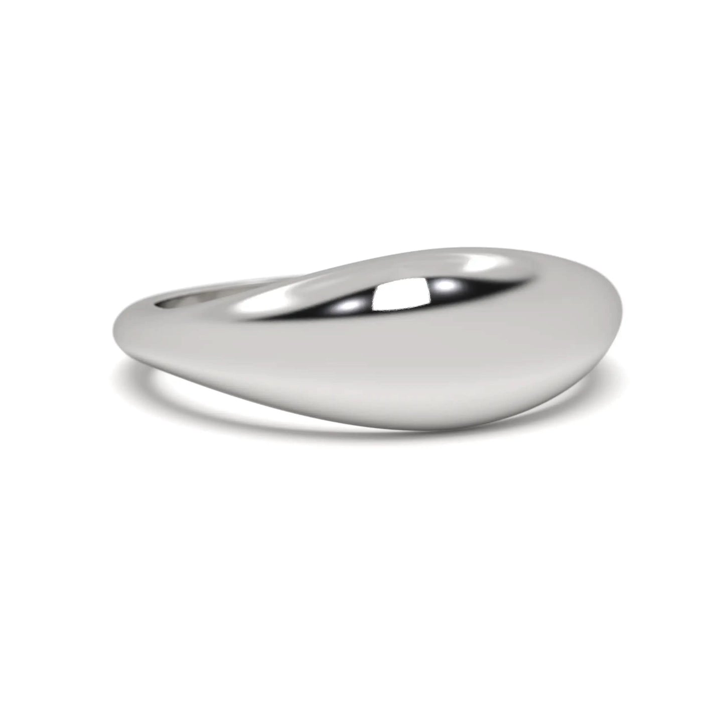Fluid silver Curve Ring