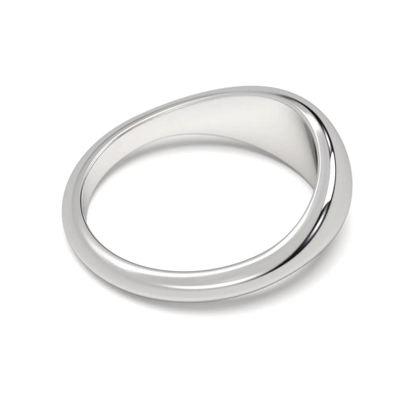 Fluid silver Curve Ring