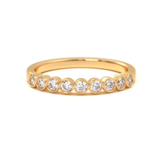 Silver Bezel Diamond Band