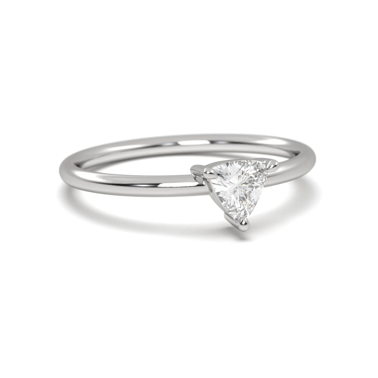 Trillion silver Cut Solitaire Ring