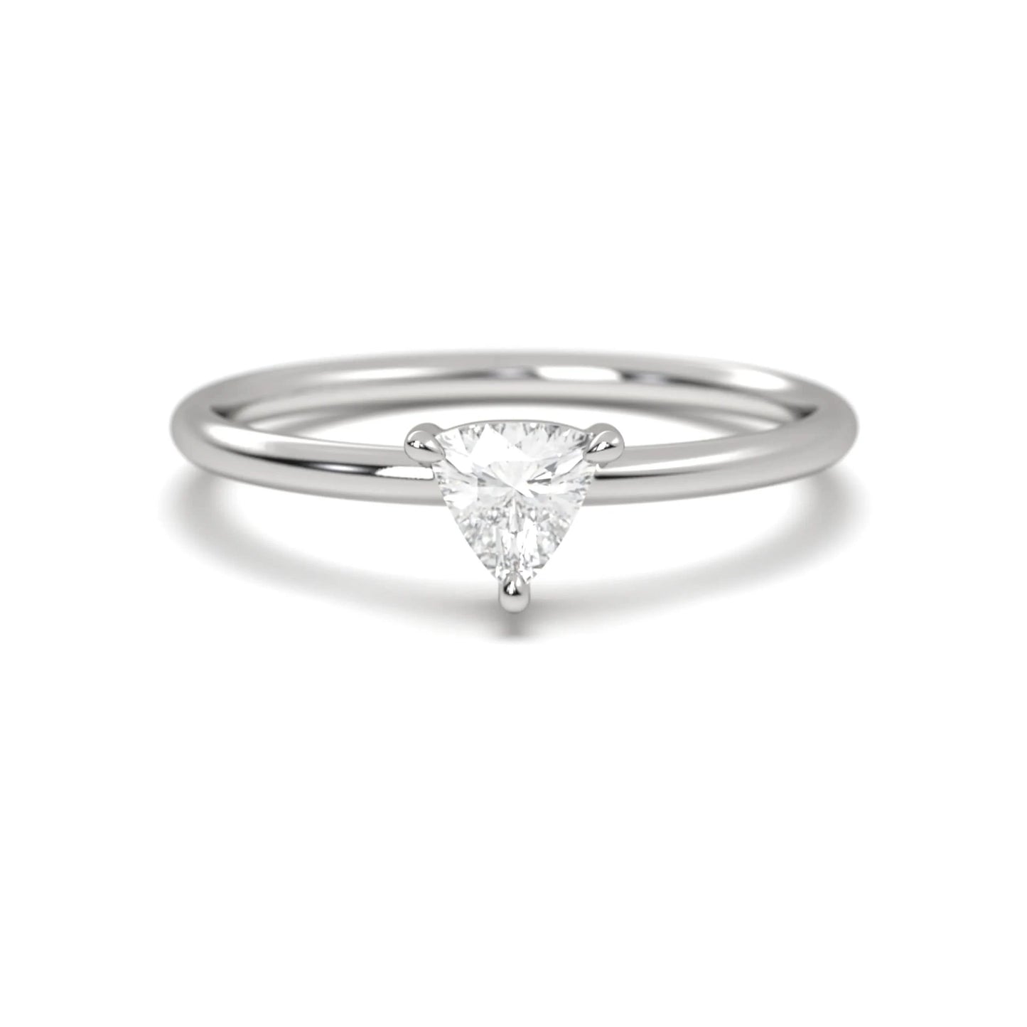 Trillion silver Cut Solitaire Ring