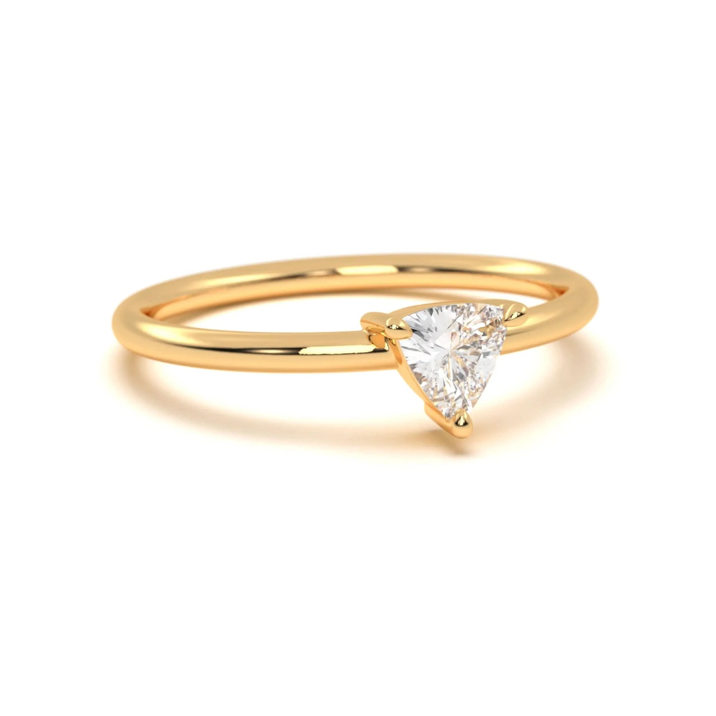 Trillion silver Cut Solitaire Ring