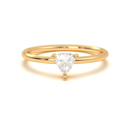 Trillion silver Cut Solitaire Ring