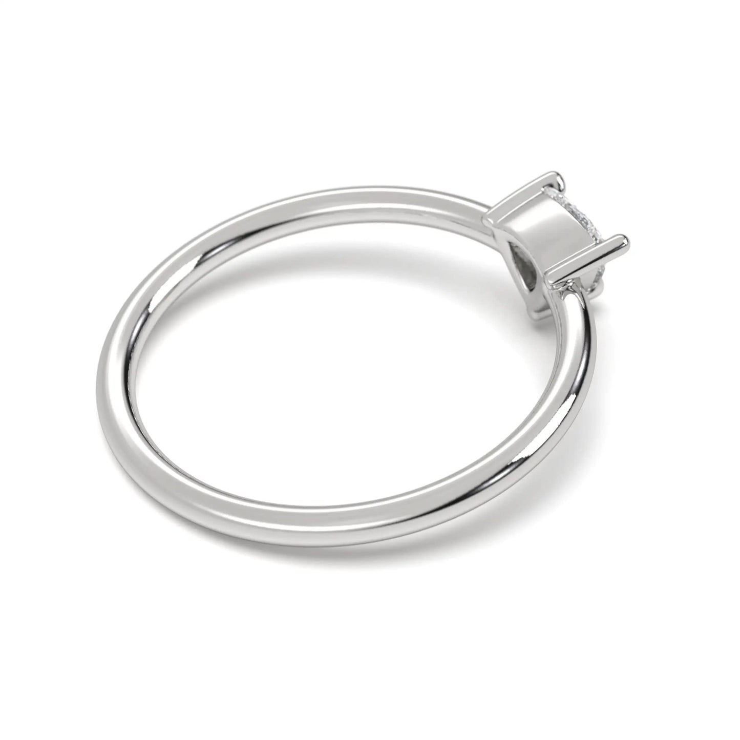 Trillion silver Cut Solitaire Ring