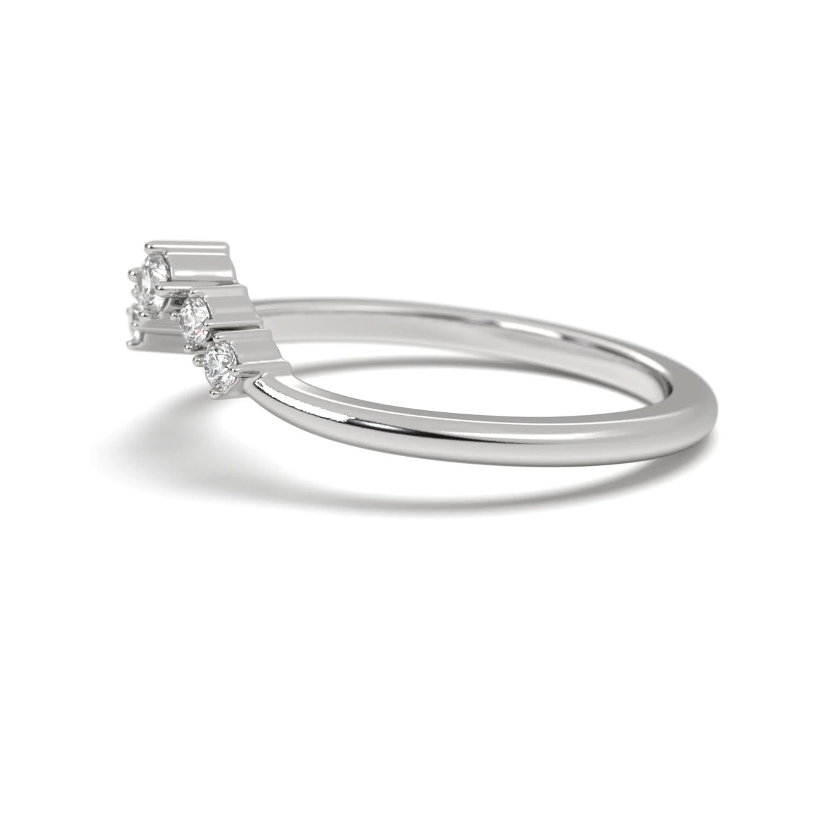 Silver Crown Curve Ring
